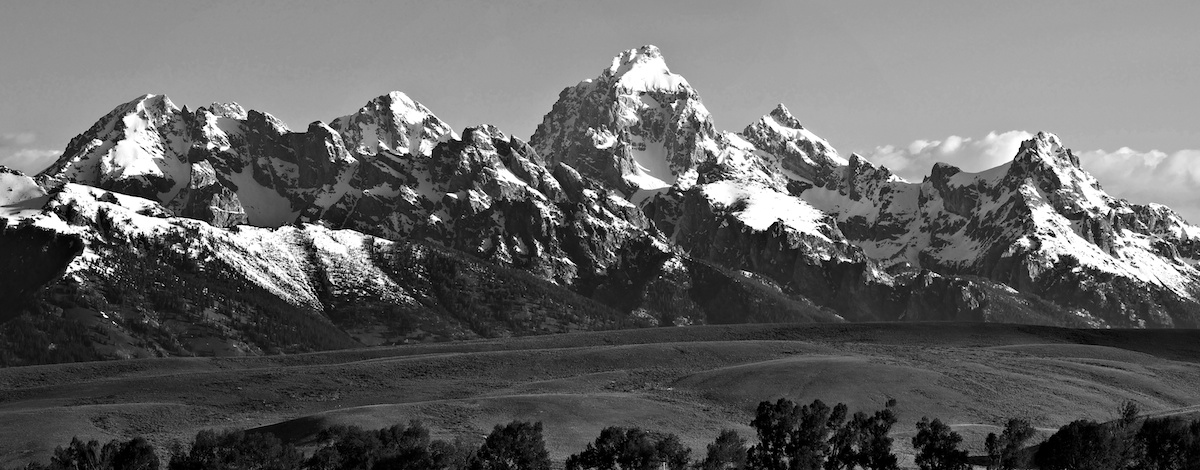 Tetons from Near Jackson (B&W)