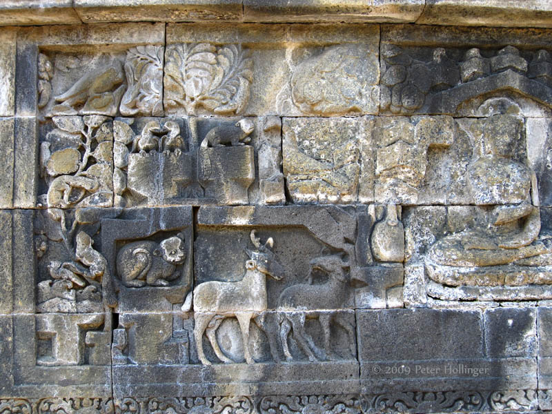Borobudur Bas Relief with Wildlife