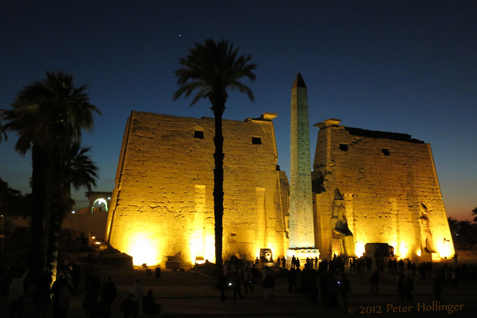 Evening Star over Luxor Temple