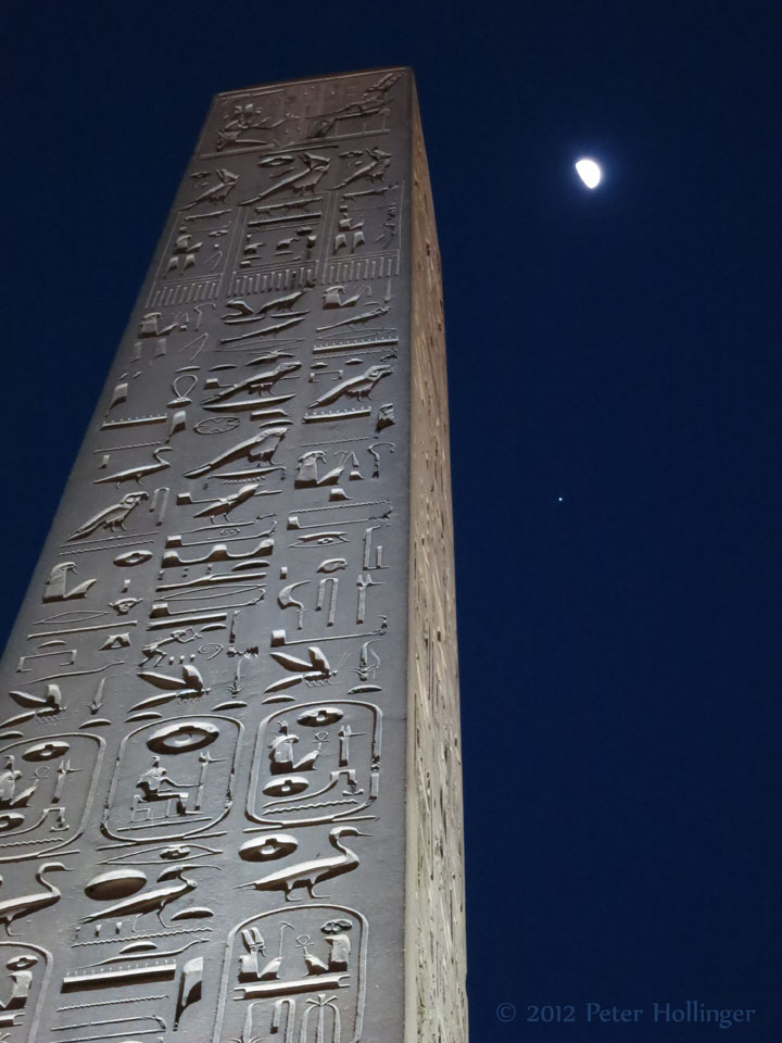 Luxor Obelisk with Moon and Jupiter