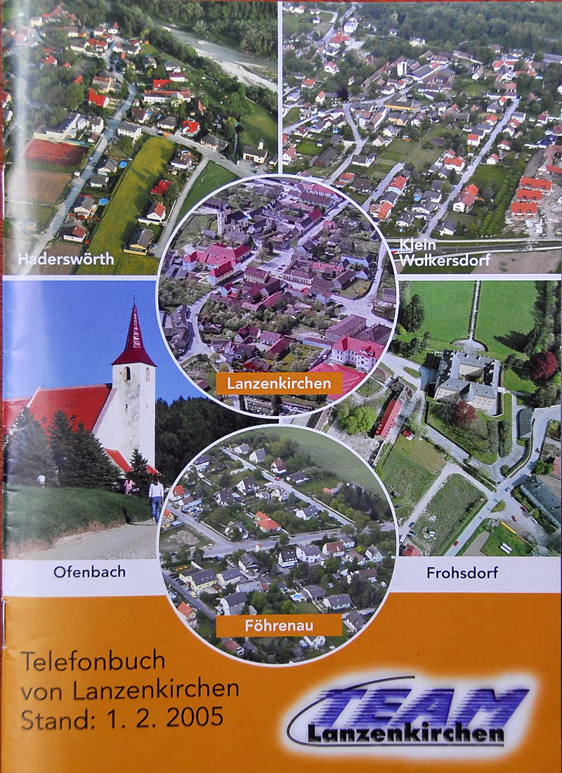 Telefonbuch anfordern bei Bernhard Karnthaler: 0664 514 97 69