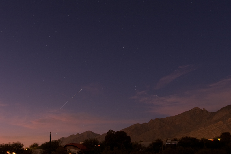 International Space Station and Space Shuttle Atlantis over Tucson