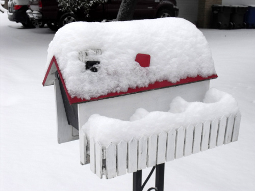 Snowy house