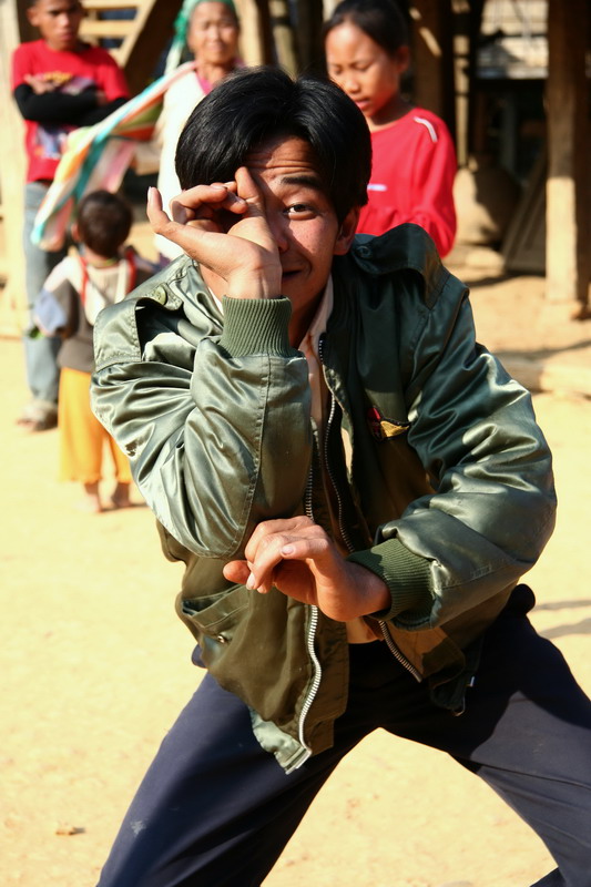 Drunk man for the new year, Muang Khua, Lao