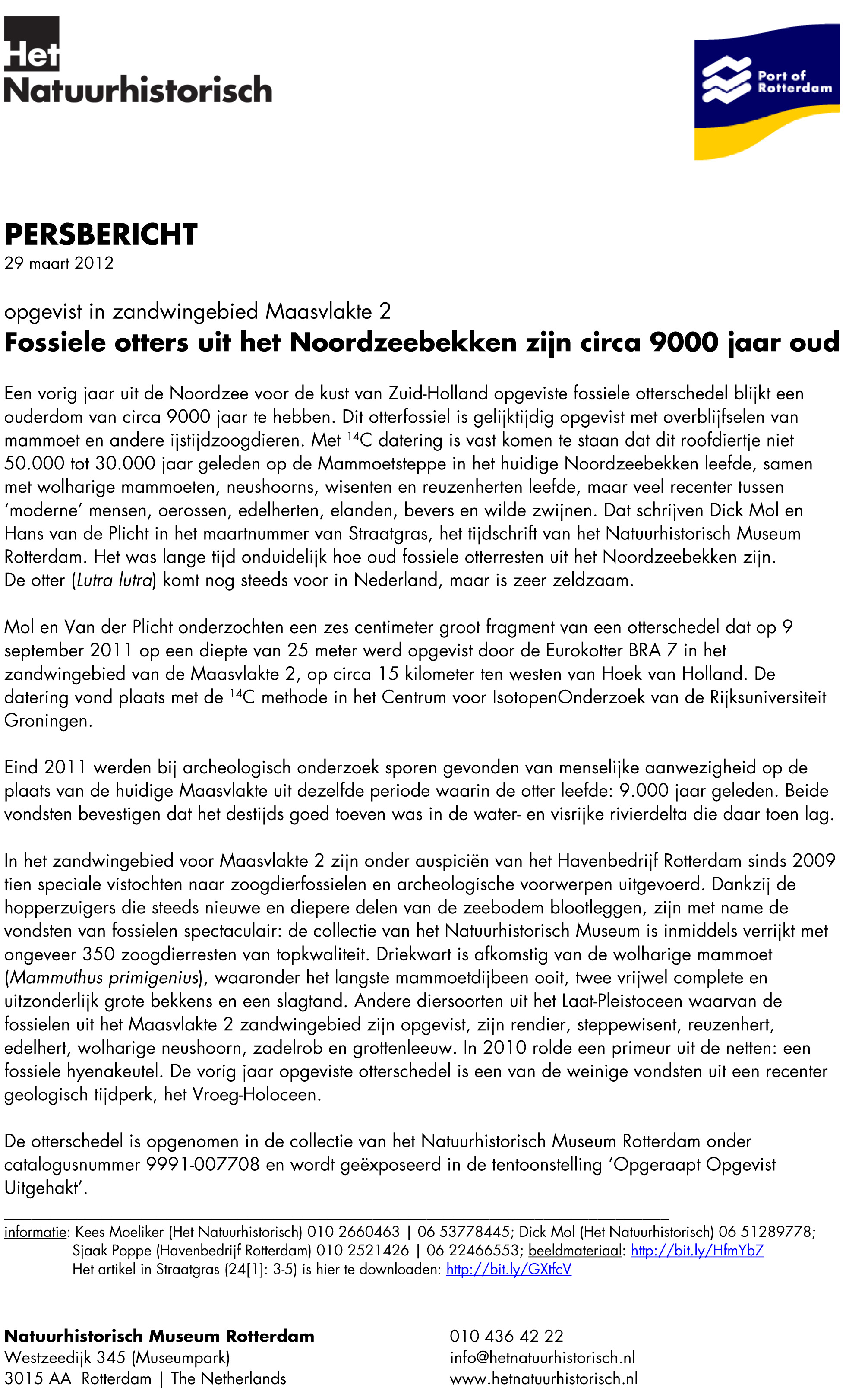PERSBERICHT Otterschedel 290312