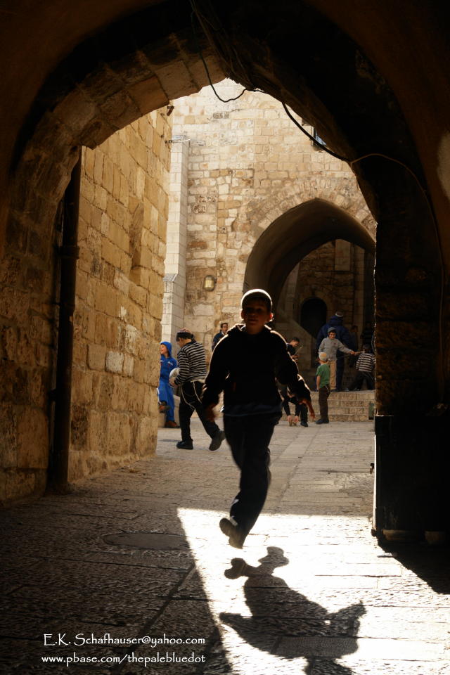 Soccor Ball Run, Jerusalem, Jewish Quarter, Israel