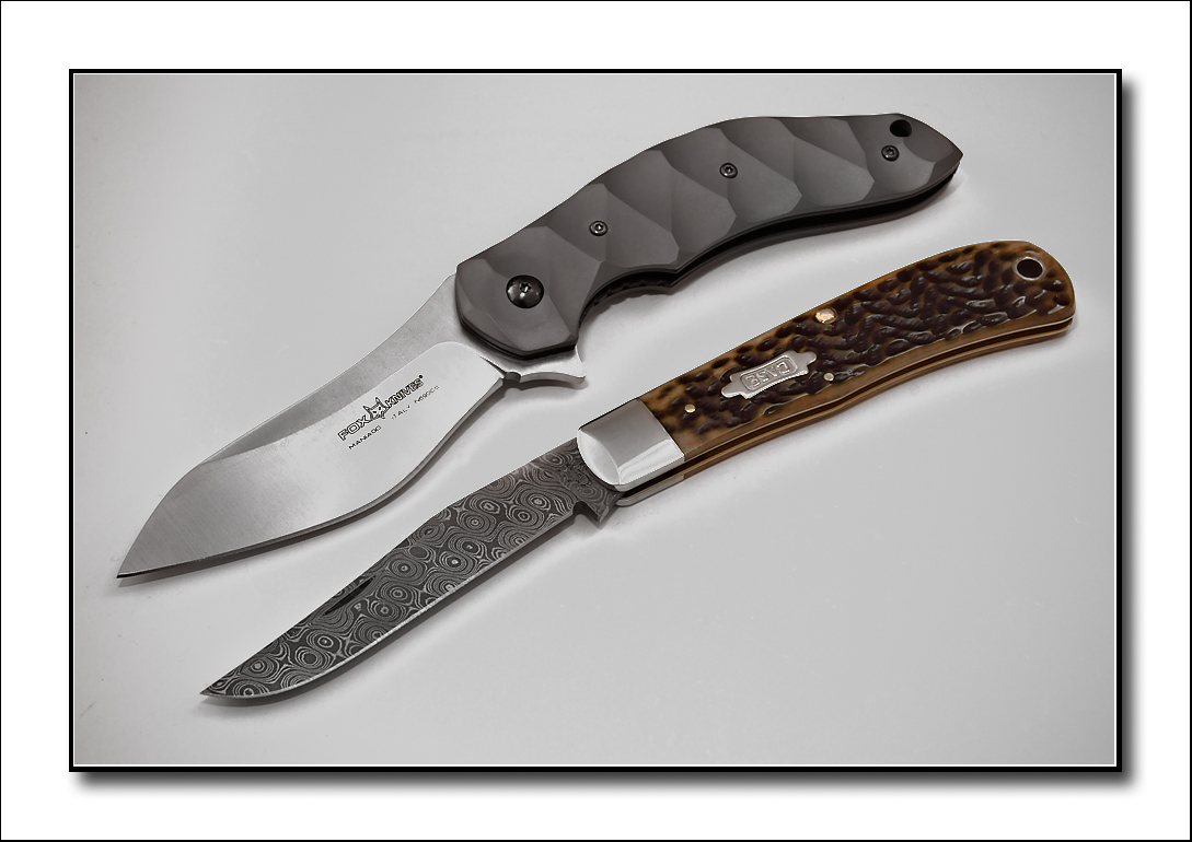 Fox Anso Titanium Flipper  - Case/Bose Backpocket Raindrop Damascus