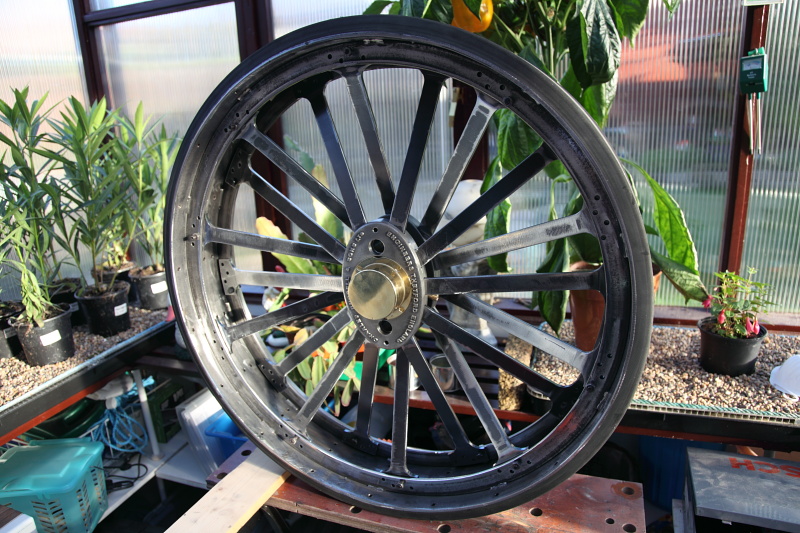 Rear left wheel dry fitted