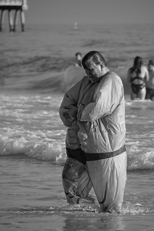 Sumo Suit in the Surf