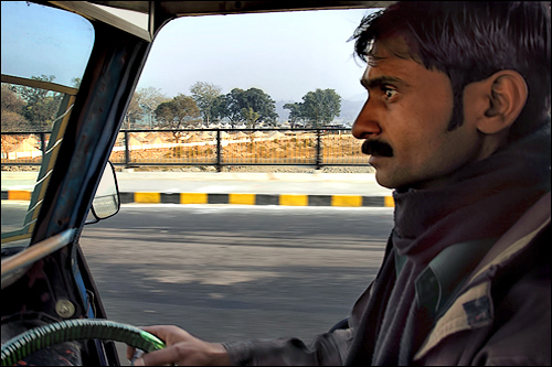 Driving along the Akhara Tents