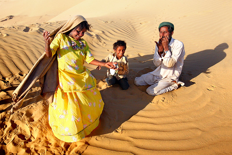 Dancing in the sand dunes