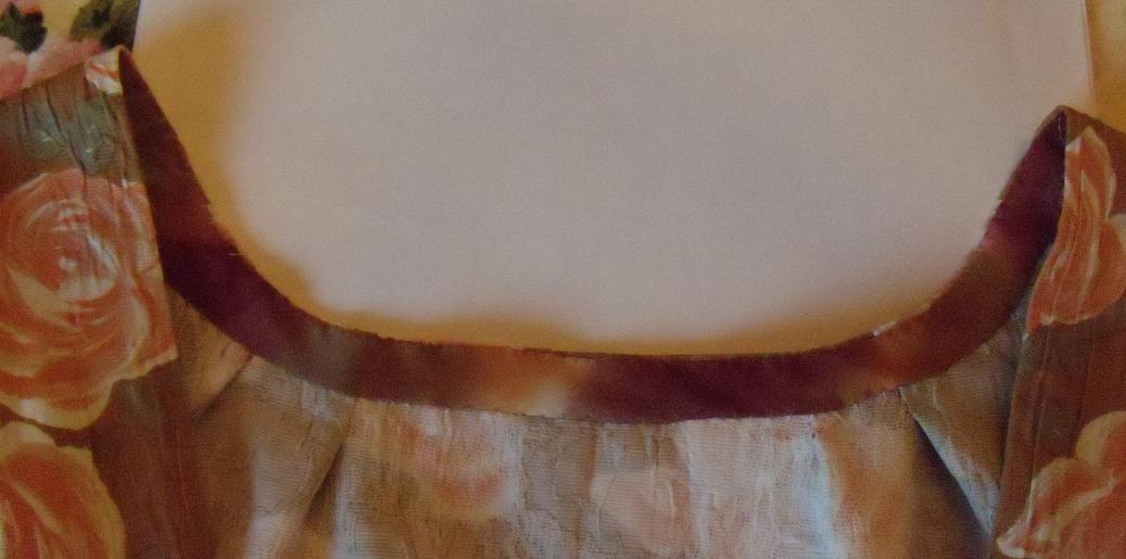 Silk Crepe de Chine Bias Facing Inside Front Neckline