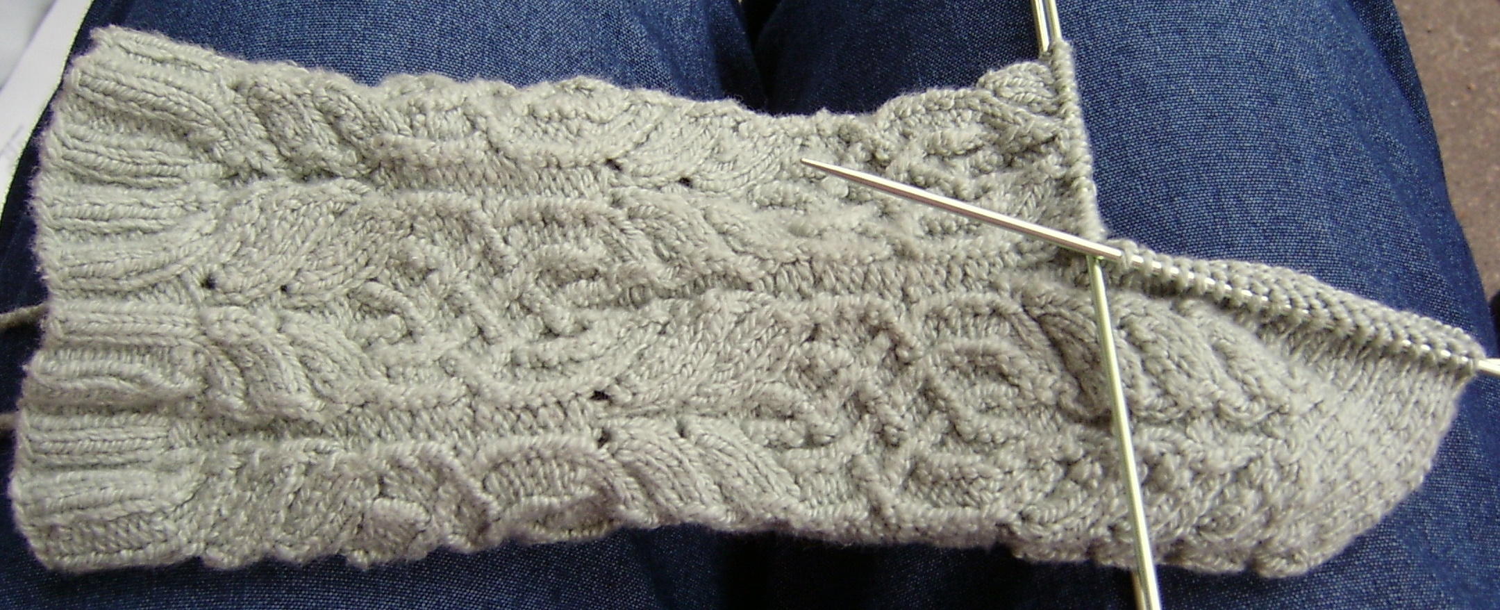 Twisted Flower Sock Progress