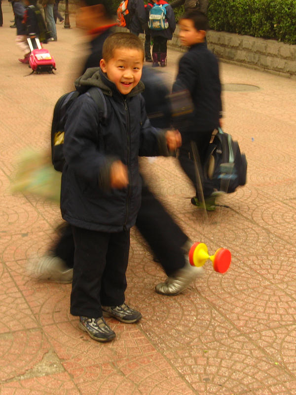 Between classes at the Foreign Language School, Shijiazhuang