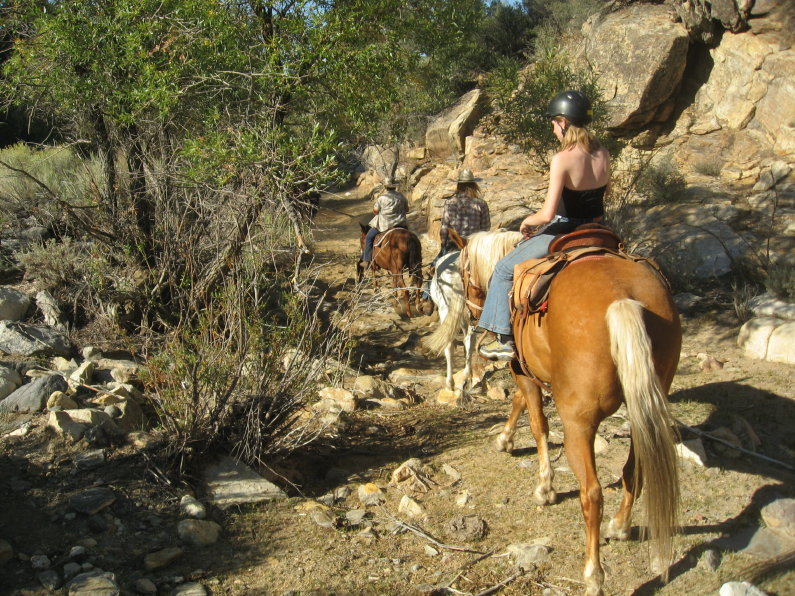 Heading down the trail
