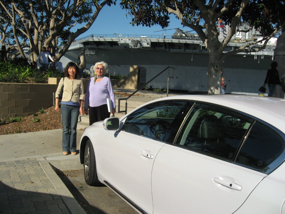 Cindy & Mom in front of Cindy's new car