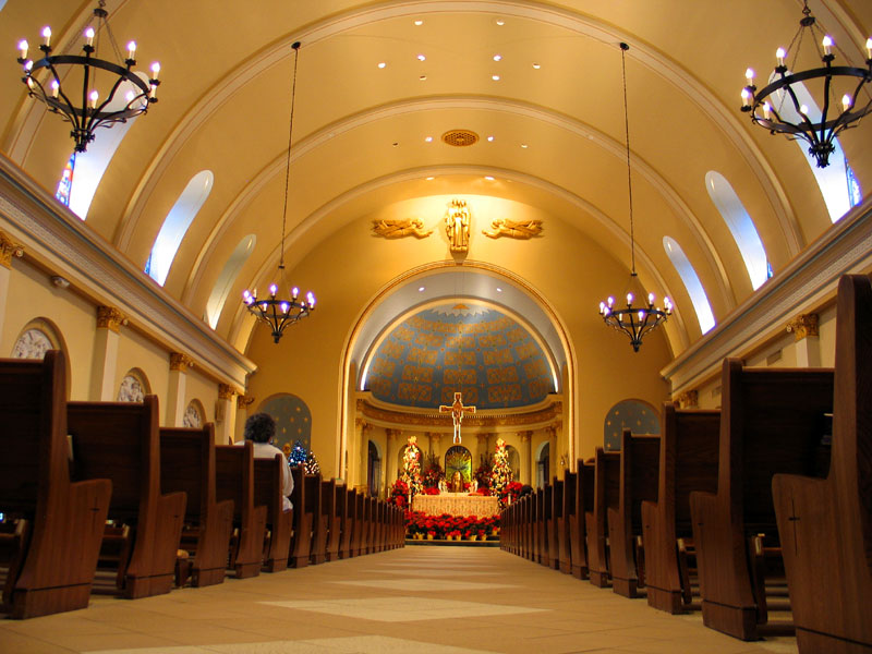 St. Josephs Church Decorated for Christmas