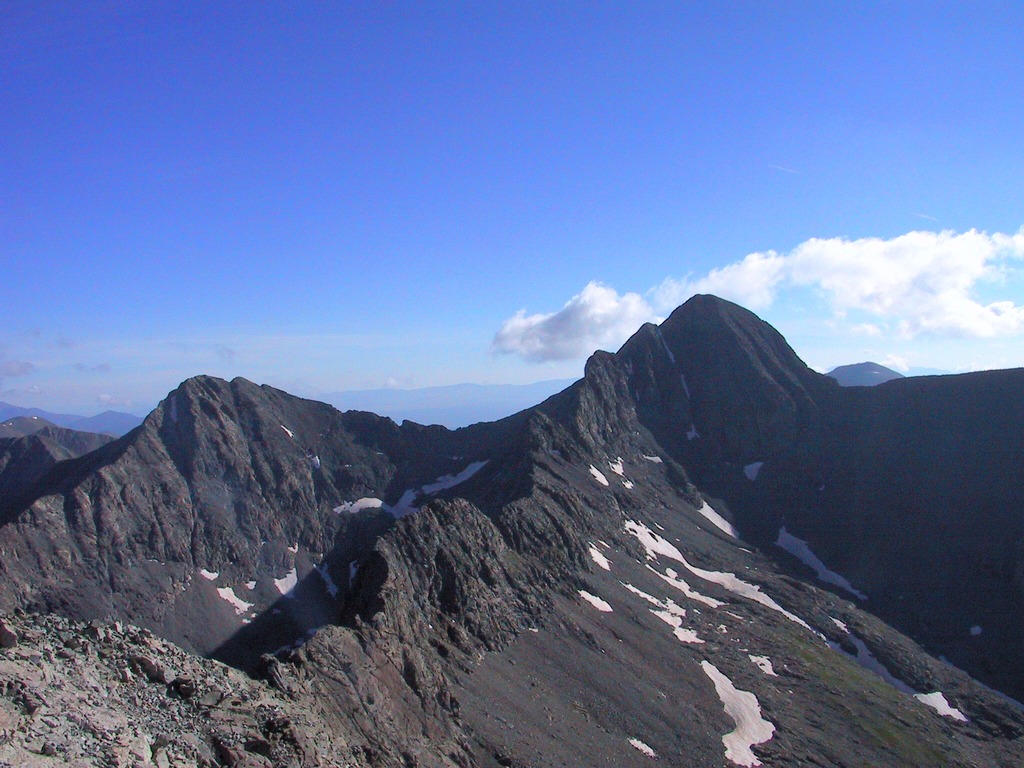 Summit Ridge to Blanca (14,335), Ellingwood Pt (14,042) on Left