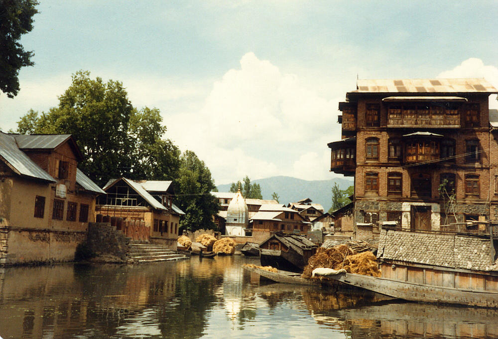 Waterway and Hindu temple