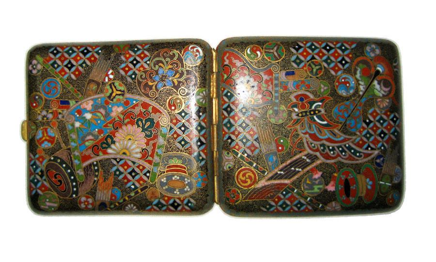 Chinese cloisonne cigarette box