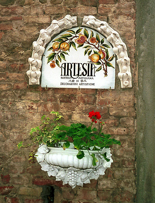 Certaldo: Artesia Pottery entrance, 2000