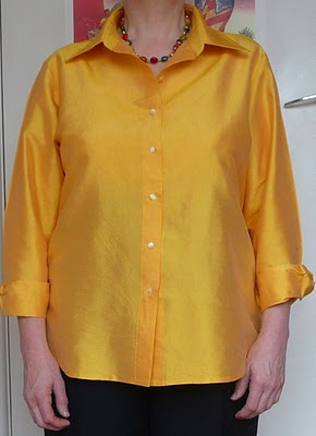 Third version: in yellow dupioni silk