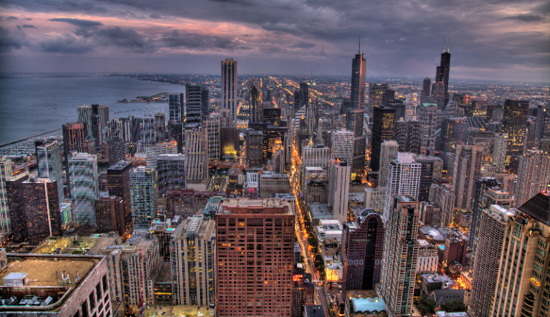 Chicago looking south from the Hancock Building