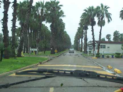 Main road dry at Victoria Palms Resort