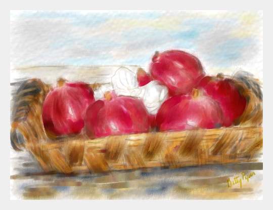  Week 3  Lesson  Digital Watercolor apples.