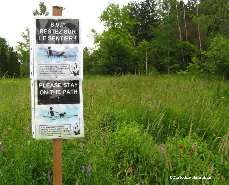 New signs in the Butterfly Meadow