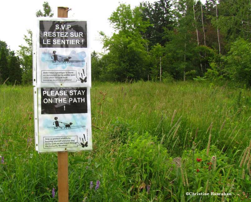 New signs in the Butterfly Meadow