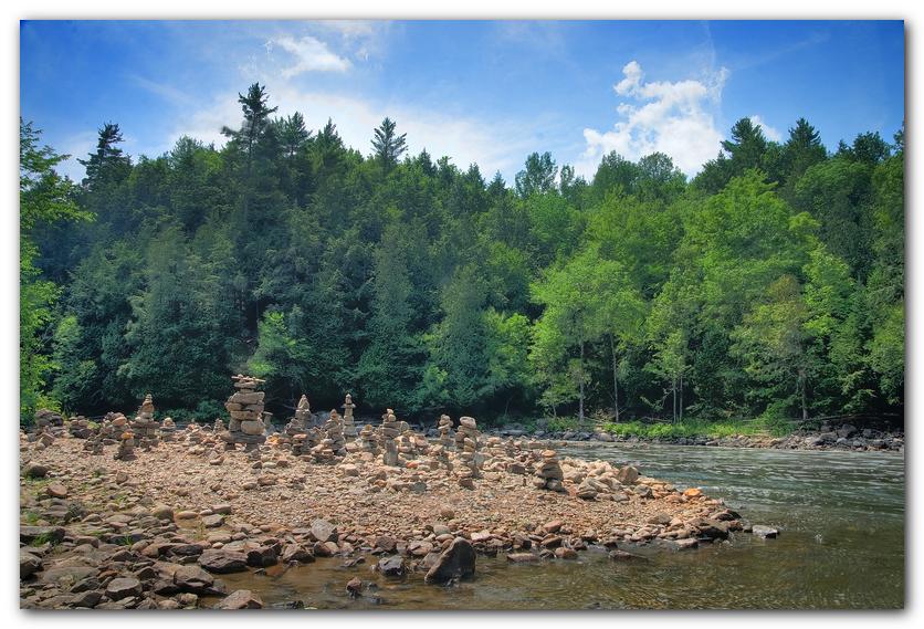 Rock Stackings At The Foot Of The Falls