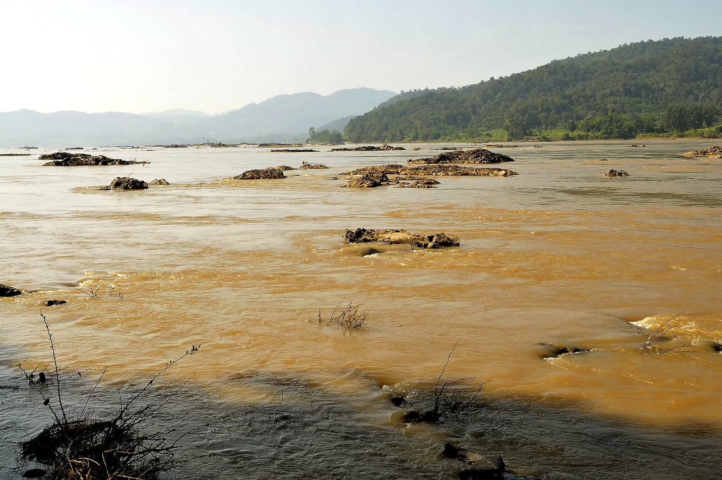 River  Mekong Namkong view at Laos