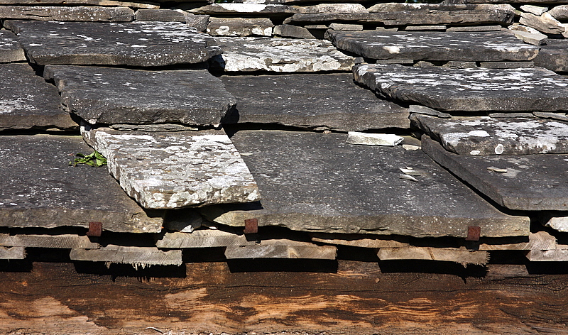 Stone roof.