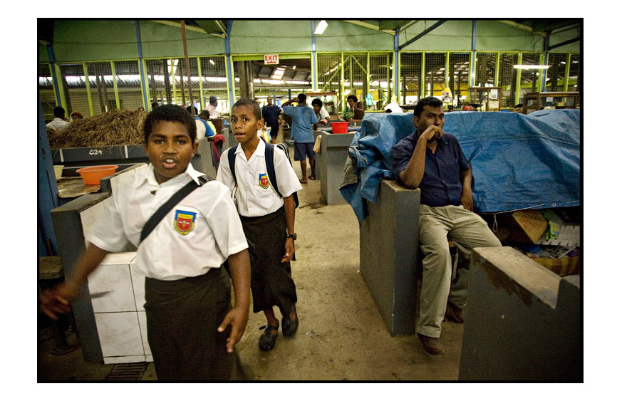 Schoolboys at the market