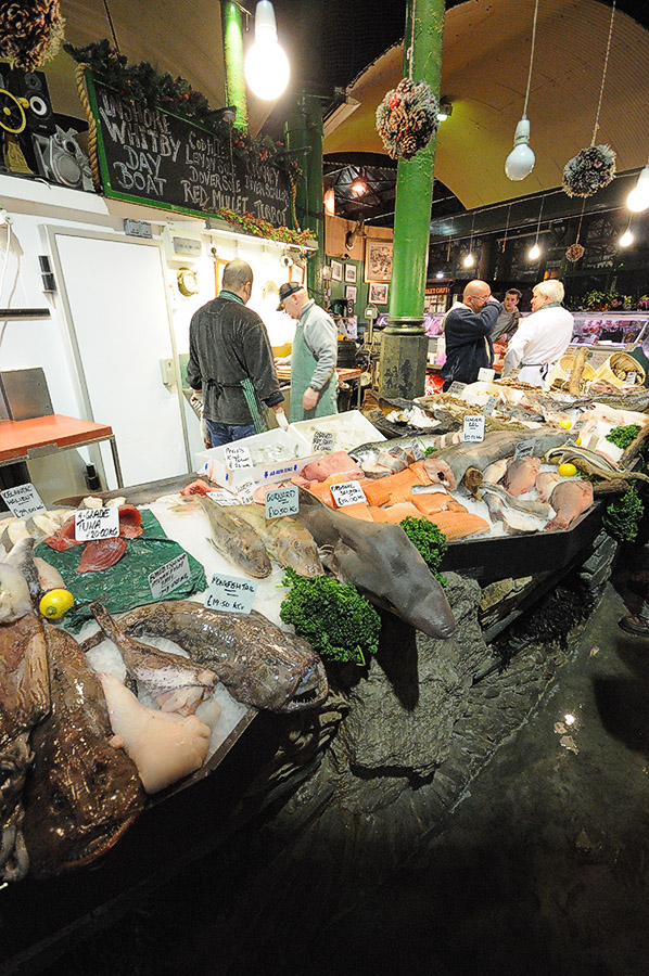 Fish stall after dark