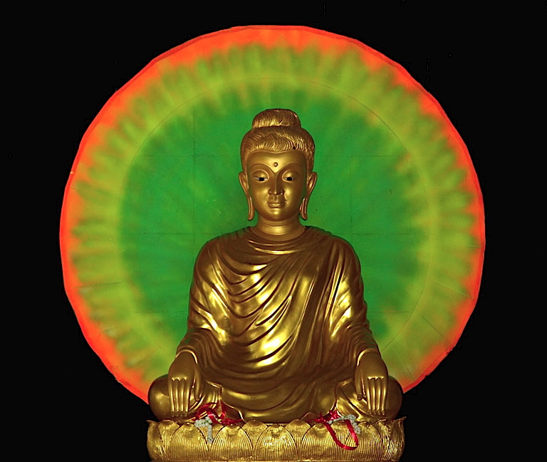 Buddha image with a large halo