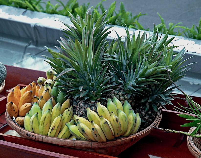 Bananas and pineapples