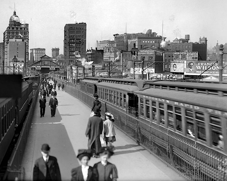 1907 - Brooklyn Bridge ending at the Manhattan terminal