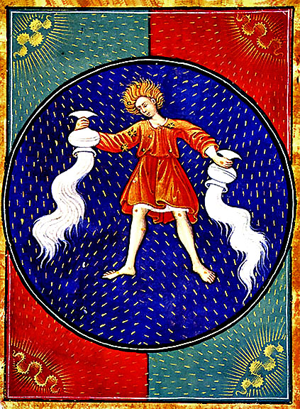 Aquarius, from a Book of Hours, Italy, circa 1475