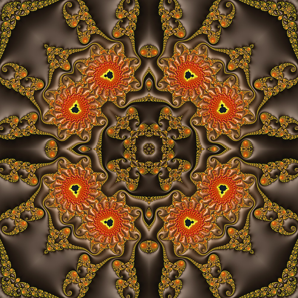 Mandel kaleidoscope yellow, orange & brown