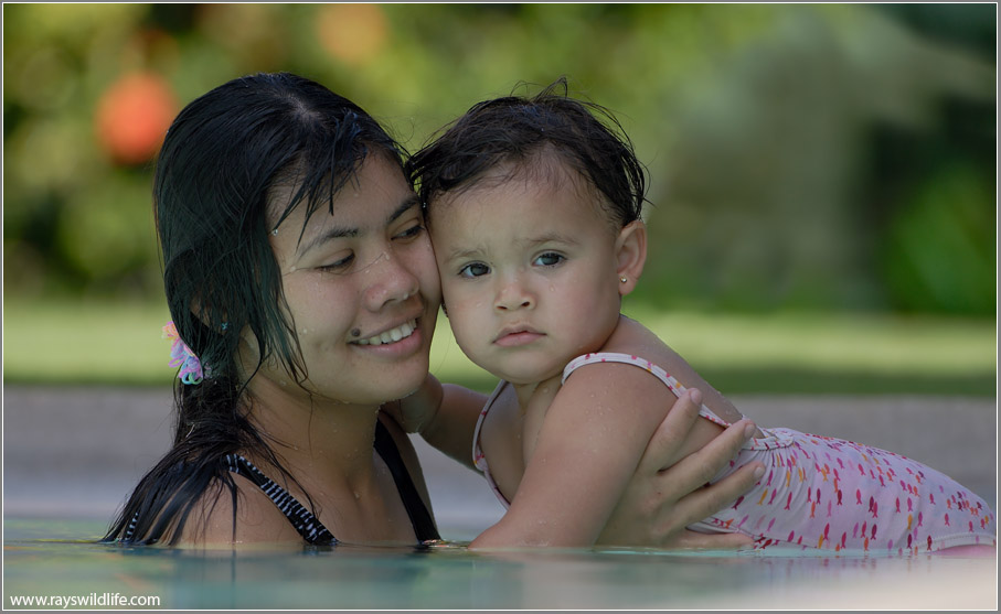Mommy and Maria in for a swim