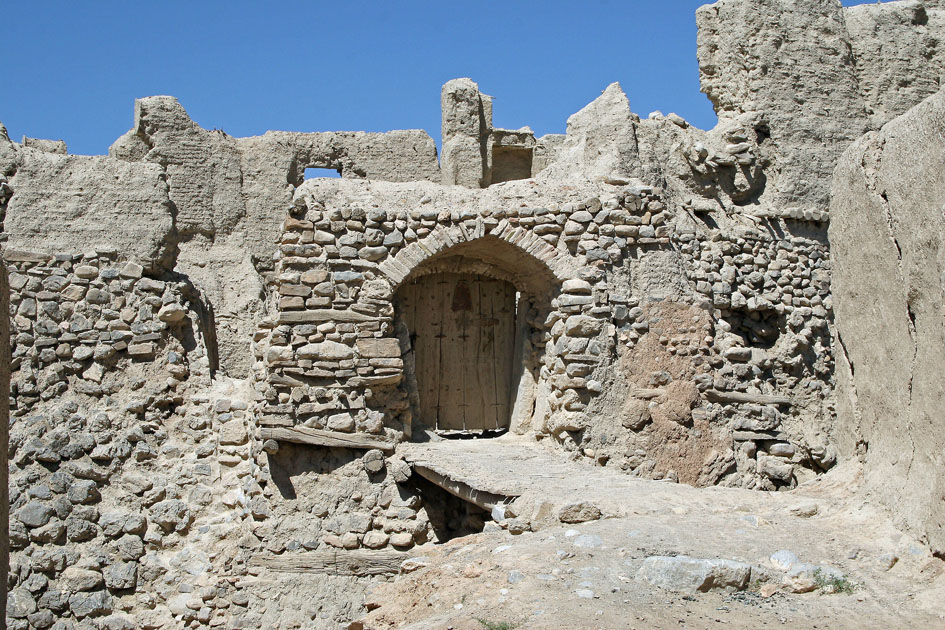 Izadkhast walled village entrance
