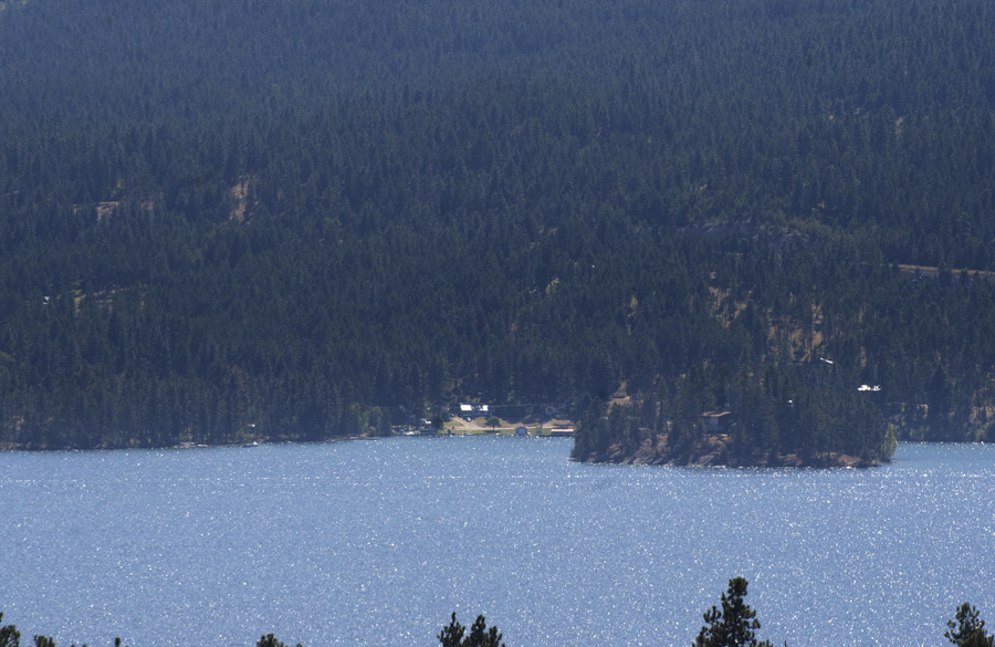 shoreline of Camp Marshall from Wild Horse Island State Park