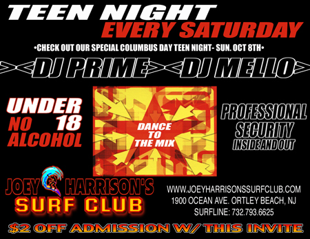 Teen Night flyer (back)
