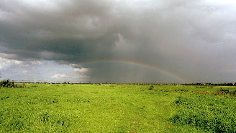 Rainbow over meadows at Woerdense Verlaat - Summer 2011