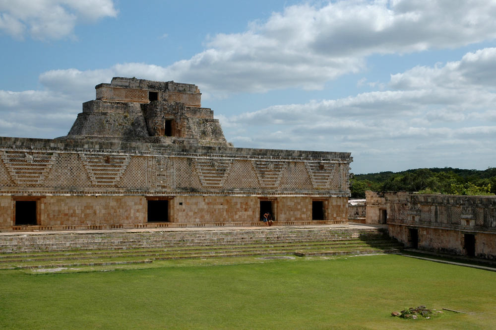 Nunnery Quadrangle and the Pyramide - Uxmal