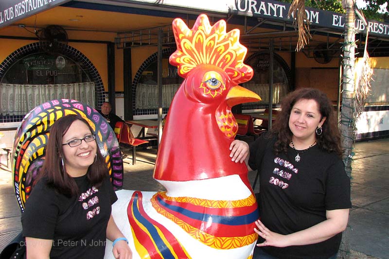 Cece & Julianna with the really funky chicken