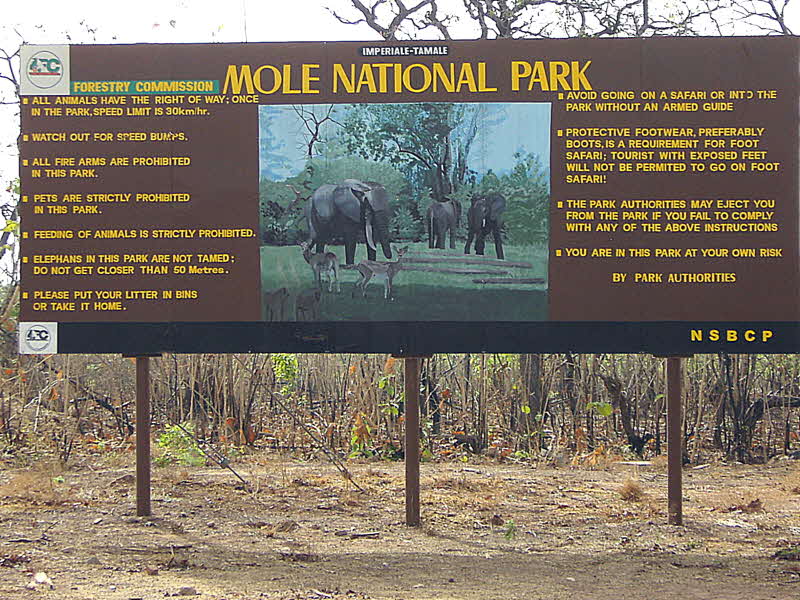  Mole NP entrance information board
