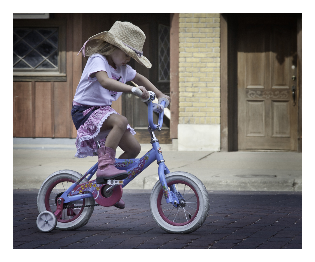 Pedaling hard
